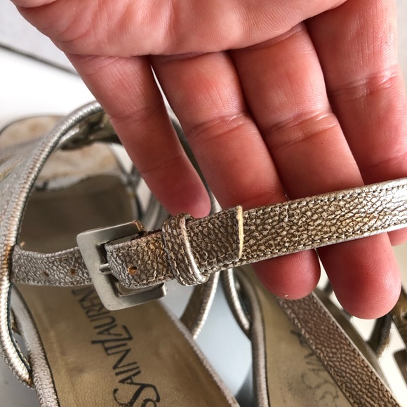 Gorg! YSL Yves Saint Laurent strappy block high heel shoes - Picture 8 of 16